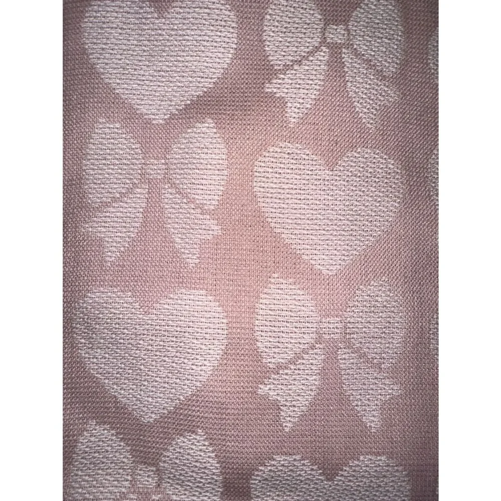 Valentine’s Day Pink White Hearts Bows Cotton Tea Kitchen Towels 2 pack